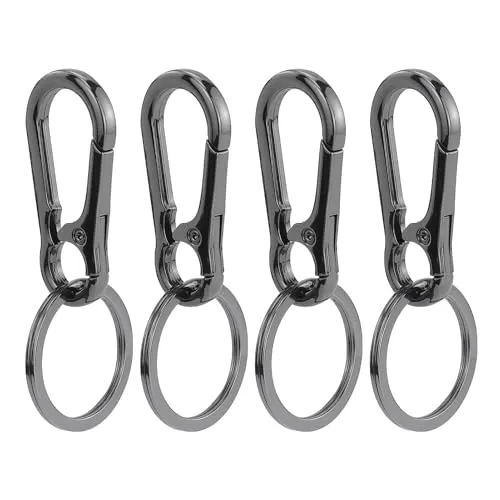Stück Karabiner Schlüsselanhänger, Karabinerhaken Klein Metall Schlüsselkarabiner, Abnehmbare Karabinerhaken Schlüsselring mit Karabiner für Autoschlüssel, Rucksack, Camping, Reisen 4