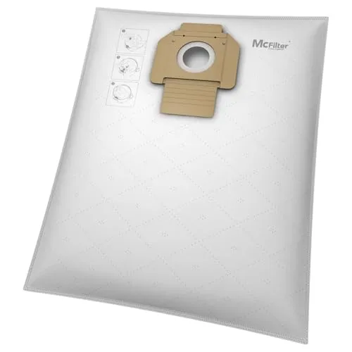 McFilter I 20 Staubsaugerbeutel Vlies geeignet für Bosch Staubsauger GAS20 L SFC, GAS15 L, GAS1200 L Professional, wie Bosch 2605411229, mehrlagiges Microvlies, Deckscheibe mit Staubverschluss