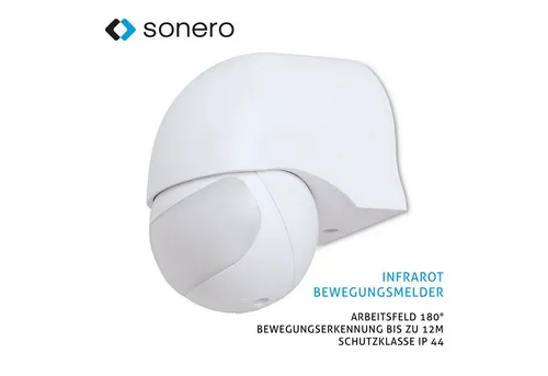 sonero Bewegungsmelder Sonero Infrarot-Bewegungsmelder X-IM010 - Innen- / Außenmontage, weiß