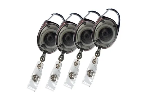 SBS Schlößer Baustoffe Schlüsselanhänger Set 4er Set Skipasshalter Ausweishalter schwarz Gürtelclip Schnur 70cm (4-tlg)