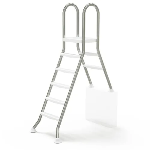 Poolleiter Edelstahl 1,35 m, 2/5 Stufen für teilversenkte Becken - Leiter für Einbaubecken, aus hochwertigem Edelstahl, bietet Stabilität und Sicherheit beim Ein- und Ausstieg aus dem Pool.