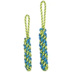 Flamingo Spielknochen Hundespielzeug Tofla Zerrseil blau/gelb blau|gelb 5 cm x 5 cm x 45 cm
