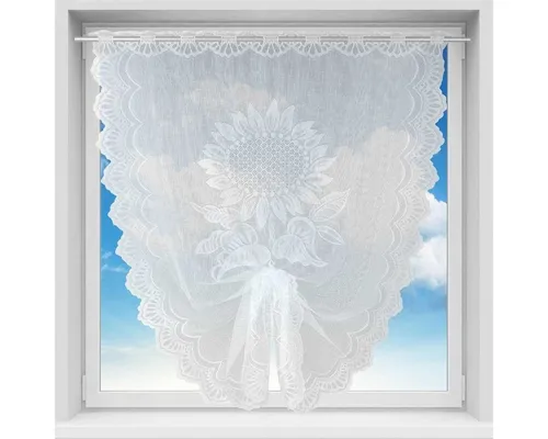 Arsvita Vorhang (1 St), Stangendurchzug, halbtransparent, Bistrogardine in Spitzenoptik, 100cm x 160cm (BxL) mit Stangendurchzug