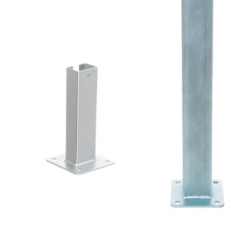 Pfostenträger, Aufschraubhülse silber für Doppelstabmattenzaun Zaunpfosten 60x40