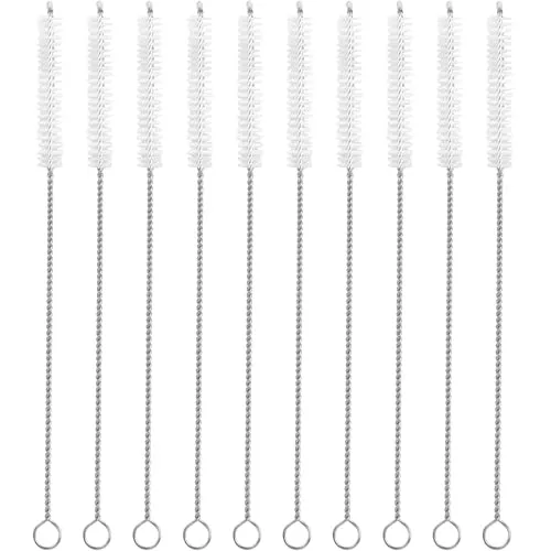 Stück Flaschenbürste,Pfeifenreiniger,Strohhalm Bürste,Reinigungsbürste,Strohhalm-Reinigungsb,Dünn,Edelstahlgriff Nylondrahtborsten Strohhalm-Reiniger zum Waschen Von Glas Silikon,Metall,Teekanne 10