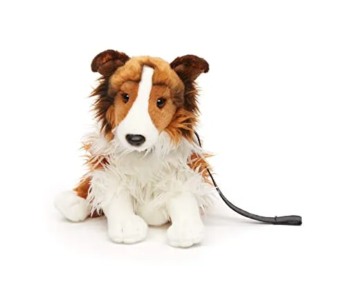 Uni-Toys Langhaarcollie Kuscheltier mit Leine - 27 cm - Kuscheltiere aus 100% recyceltem Füllmaterial, ideal für umweltbewusste Eltern. Perfekt für Kinder ab Geburt, mit waschbarem Plüsch für lange Freude.