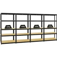 PROREGAL® Schwerlastregal MegaDeal 4x Slim Elephant - Schwerlastregale für Werkstatt und Garage, hohe Traglast von 350 kg pro Ebene, einfache Steckmontage ohne Werkzeug, ideal für Ordnung und flexible Nutzung als Werkbänke.