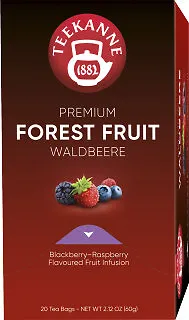 TEEKANNE Premium Koffeinfrei Früchtetee Waldfrüchte - Früchtetee mit Waldfrucht-Geschmack, koffeinfrei und ideal für entspannte Teemomente. 20 Teebeutel à 1.75 g für puren Genuss.