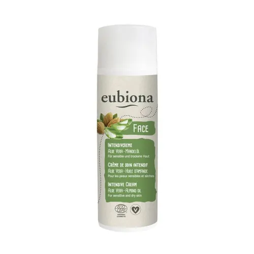 Eubiona Intensivcreme Aloe Vera Mandelöl - Ganzkörperpflege mit Aloe Vera und Granatapfel-Extrakten, spendet intensive Feuchtigkeit und unterstützt die natürliche Hauterneuerung für straffere, gesunde Haut.