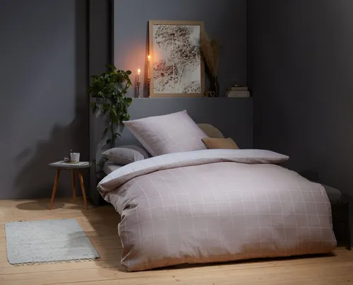 BETTWAESCHE-MIT-STIL Bettwäsche Mako Satin Wende Bettwäsche Porto kariert, Mako-Satin, 2 teilig