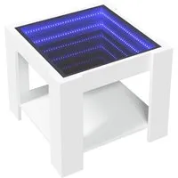 vidaXL LED Couchtisch mit Infinity-Spiegel - Beistelltisch fürs Wohnzimmer mit RGB-LED-Beleuchtung, bietet eine personalisierte Lichtshow und vielfältige Nutzungsmöglichkeiten als Kaffeetisch oder Ablagetisch.