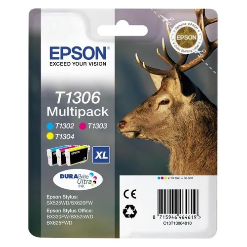 Inkadoo Epson C13T13064020 Tintenpatrone MultiPack CMY XL