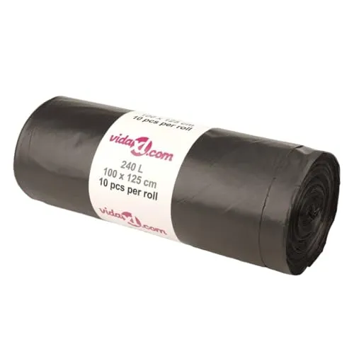 vidaXL Müllsäcke 150 STK. - Reißfeste Abfallbeutel für Haushalt und Büro - Müllbeutel in schwarz, 240 L, reißfest und langlebig aus LDPE, ideal für Haushalt, Büro und Outdoor-Aktivitäten. Mit praktischen Trennstellen für einfache Handhabung.