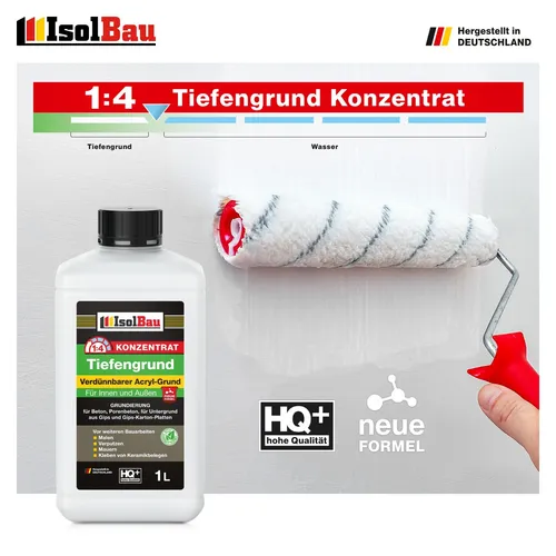 Isolbau Tiefengrund 1L Konzentrat 1:4 verdünnbar Tiefgrund Haftgrund Wand Boden