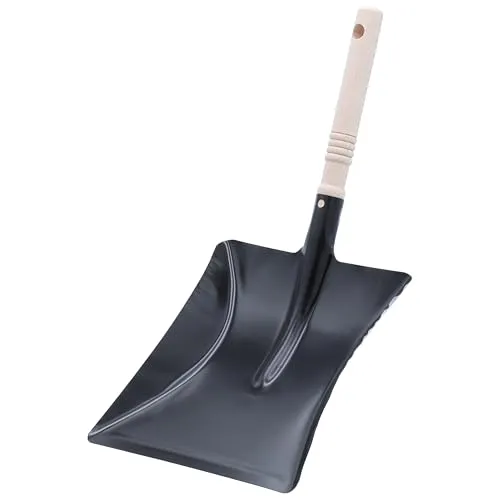 Agrarflora Kehrschaufel Metall 23x22cm - schwarz lackiert - Kehrblech mit Holzgriff - Handschaufel, Kaminschaufel, Kaminblech - zum Aufkehren von Schmutz und Staub - Made in Germany