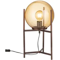 Tischleuchte Glaskugel Retro Braun von ETC Shop