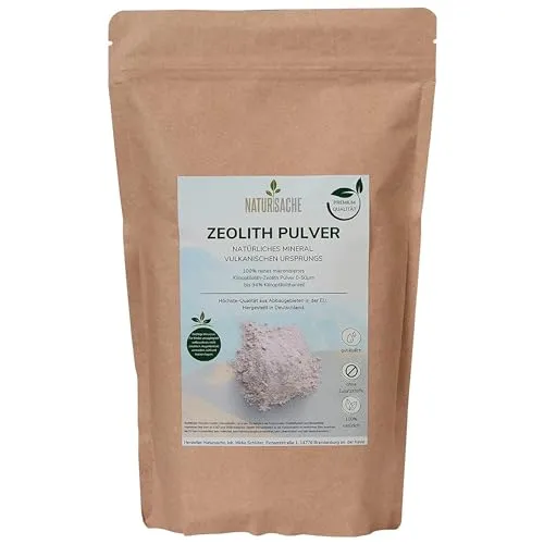 Natursache Zeolith Klinoptilolith Pulver – 1 kg Ultra-Fein (0–50 µm) – Premium Naturzeolith für Filterung, Bodenverbesserung & Tierpflege