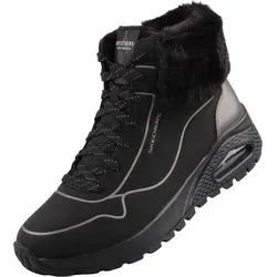 Skechers Damen UNO Rugged Stiefelette - Schwarz, 41 EU - Wanderschuhe mit Skech-Air Obermaterial aus Kunstfell und luftgekühltem Memory-Schaum für höchsten Komfort und warme Füße.
