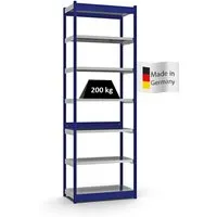 PROREGAL Fachbodenregal Stecksystem – Robustes Grundregal mit 7 Ebenen - Flexibles Fachbodenregal mit Stecksystem für Lagerung in Werkstätten, Garagen oder Büros. Hohe Stabilität durch Vierkantrohre und individuelle Anpassung der Ebenen für verschiedene Gegenstände.