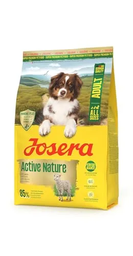 JOSERA Adult Active Nature mit Lamm (1 x 3 kg) | Premium Trockenfutter für ausgewachsene, aktive Hunde | Immune Plus für EIN intaktes Immunsystem | Glutenfreie Rezeptur | 1er Pack