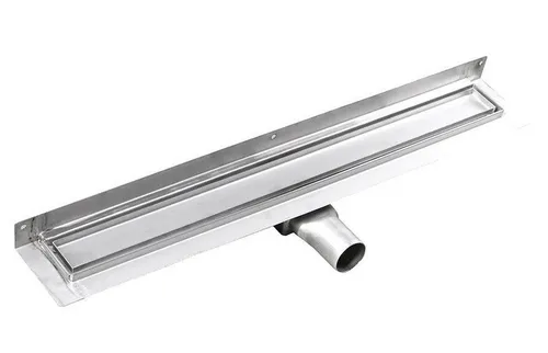 Gelco Ablaufgarnitur Bodenrinne aus Edelstahl mit Rost für Fliesen, L-850, DN50 - Hochwertige Edelstahl-Bodenrinne für Fliesen, wandhängend, mit einem Durchfluss von 42 l/min. Ideal für eine stilvolle und funktionale Badgestaltung.