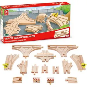 Hape E3733 Schienen-Erweiterungs-Set - 14-teiliges Eisenbahnzubehör, fördert räumliches Bewusstsein und kreative Gleisgestaltung für Kinder ab 3 Jahren