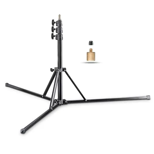 Walimex pro GN-806 Lampenstativ bis 215 cm Arbeitshöhe, Lichtstativ bis 5 kg Traglast, höhenverstellbares Blitzstativ aus Aluminium für Fotostudio und Mobil, für Video, Blitz, Softbox und Ringlicht