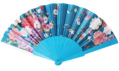 Yudu Fächer Handfächer Lichteffekte eleganten Farbton Motive (türkis)