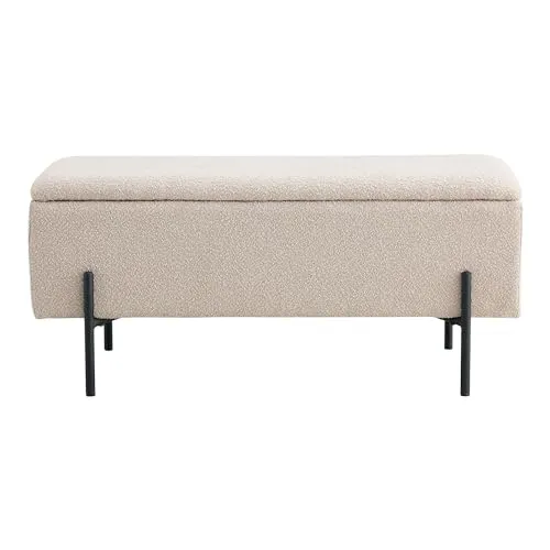 möbelando Truhenbank >Watford< in Beige – Stilvoller Stauraum für Ihr Zuhause - Praktische Truhenbank mit hohem Sitzkomfort und elegantem skandinavischem Design. Ideal für Flur oder Schlafzimmer, bietet sie zusätzlichen Stauraum und verwandelt jeden Raum in eine gemütliche Oase.
