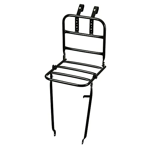 P4B | Vorderrad Gepäckträger mit ca. 30 x 30 cm Ladefläche | Frontgepäckträger für 26-28 Zoll Fahrräder | Mit Lenkerhalter | Max. Zuladung = 10 Kg