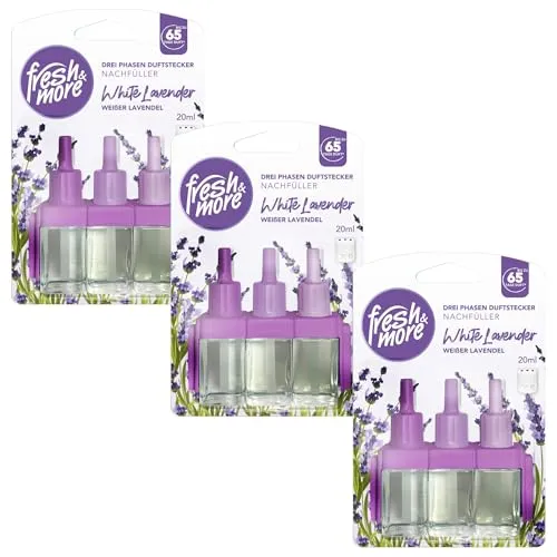Fresh & More Nachfüller 3x 20ml Duft White Lavender - kompatibel mit Febreze & Ambi Pur 3Volution Duftstecker