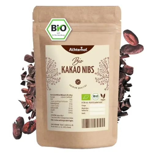 Kakaonibs Bio 500g | Criollo Kakao-Bohne ohne Süßungsmittel - Kakao & Heiße Schokolade - Knackige Kakaonibs aus edler Criollo Bohne, perfekt für Schokomuffins, Müslis und als gesunder Snack. Bio-Qualität ohne künstliche Zusätze!