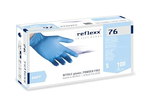 REFLEXX R76/S puderfrei Nitril Handschuhe, Gr3, 5 Größe S, hellblau (100 Stück)