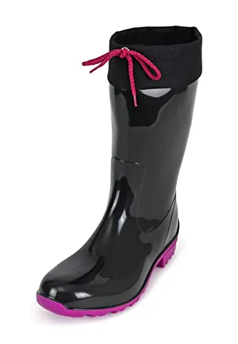 Regenliebe Damen Gummistiefel de Fieselregen - Wanderschuhe - Langschaft Gummistiefel mit rutschfester PVC-Sohle und wasserdichtem Design, ideal für nasse Tage.