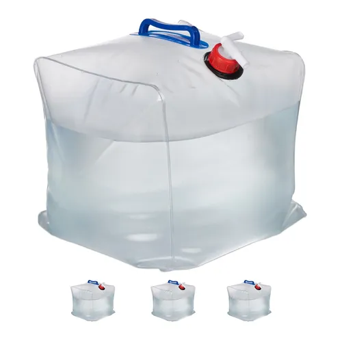 Wasserkanister 20L - Transparent Kunststoff Wasserbehälter - Praktischer 20L Wasserkanister aus robustem Kunststoff. Ideal für den Einsatz im Freien oder bei Veranstaltungen. Leicht zu transportieren und platzsparend zu lagern.