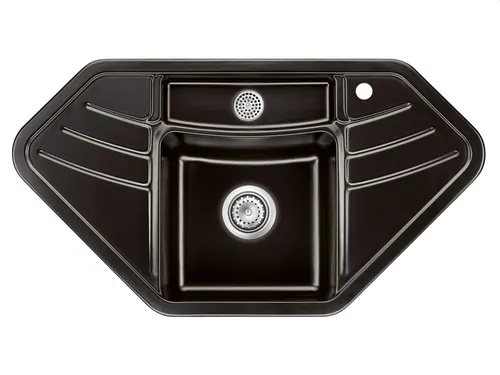 Systemceram Vega Eck Nero Keramikspüle von systemceram