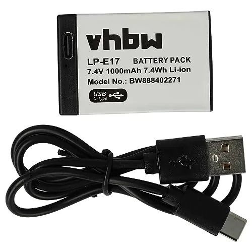 vhbw Akku kompatibel mit Saramonic VmicLink5 RX, TX+, RX+, TX Kamera (1000 mAh, 7,4 V, Li-Ion), USB-C Buchse