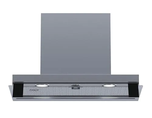 Candy CPY6MXVGG, integrierte Dunstabzugshaube, 60 cm, 3 Leistungsstufen, 620 M3/H, Rückschlagventil, Kohlefilter, Aluminium-Fettfilter, LED-Beleuchtung, 69 dB, Edelstahl