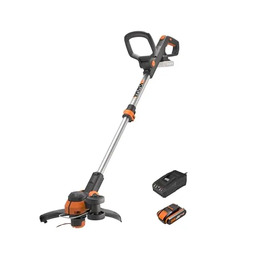 WORX 20V Akku-Rasentrimmer WG163E.2, 30cm - Rasentrimmer & Motorsensen mit 1 x 2Ah Akku, ideal für kabelloses Arbeiten und müheloses Trimmen von Rasenflächen und Kanten.