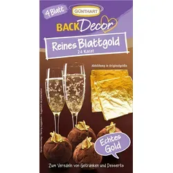 BackDecor 4 Blatt reines Blattgold, 24 Karat