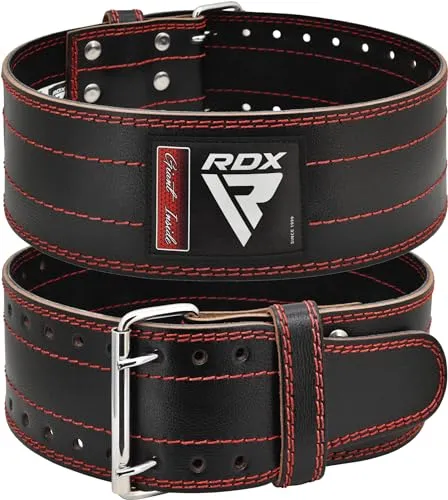 RDX 4” Gewichthebergürtel Leder - IPL USPA Genehmigt - Gewichthebergürtel für Powerlifting und Krafttraining, aus 6mm Rindsleder, bietet optimale Unterstützung und Stabilität für Rücken und Kernmuskeln, ideal für intensive Workouts und Wettkämpfe.