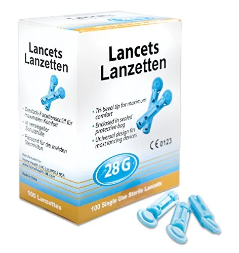 CodeFree Blutlanzetten Gr. 28G, 200 Stück, u.a. passend zu Stechhilfe von Medisana, Accu Chek, SD codefree