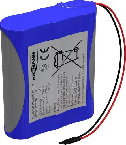 Ansmann 3S1P Akkupack 3x 18650 Kabel Li-Ion 10.8V 3500 mAh - Batterien & Akkus, leistungsstarker Lithium-Ionen Akkupack mit hoher Energiedichte und integrierter Schutzbeschaltung für maximale Sicherheit.