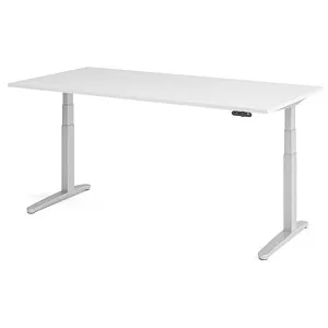Hammerbacher Sitz-Steh-Schreibtisch elektrisch 200x100cm - Kinderschreibtisch mit elektrisch höhenverstellbarer Platte (65-130 cm), ideal für ergonomisches Arbeiten und flexibles Sitzen oder Stehen.