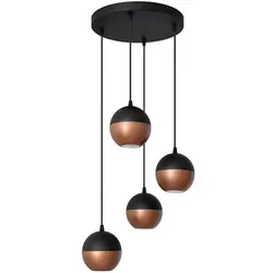 Hängeleuchte Midway, Schwarz, Kupfer, Metall, 35x90x35 cm, Made in EU, Made in Europe, Handmade in Europe, Europäischer Sicherheitsstandard, Schutzklasse I (Erdungsanschluss), Lampen & Leuchten, Innenbeleuchtung, Leuchten nach Räumen, Esstischlampen