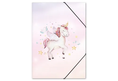 itenga Organisationsmappe itenga Gummizugmappe Zeichenmappe A3 Motiv Einhorn Wasserfarben