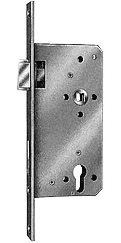 Sächsische Schlossfabrik Einsteckschloss für Haustüren 65/92PZW 20 rd silber R - A2801 5L/102G VRN