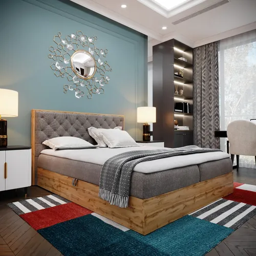 Boxspringbett Doppelbett LOFT 3 - Das perfekte Bett für Ihr Schlafzimmer. 180x200cm Bett mit Bonellmatratze, mit Bettkasten für Bettwäsche und Topper