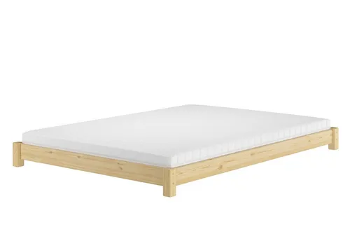 ERST-HOLZ Flaches Futon-Doppelbett 140x200 cm aus Kiefer - Bodenbett mit nur 17 cm Höhe, ideal für niedrige Räume und als Daybed auf Terrassen. Hergestellt aus hochwertigem Kiefernholz, einzigartig und langlebig.