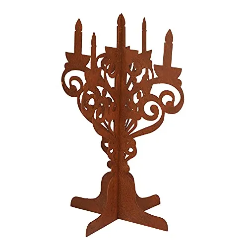 UNUS Garden Rost Deko Kerzen, Tischdeko Edelrost, Weihnachtsdeko Metall Rostoptik, Steckelemente 30x22cm